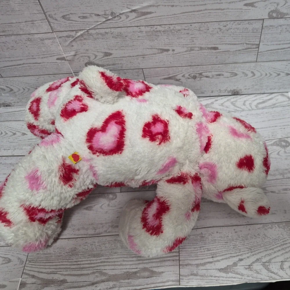 Build-A-Bear Valentine's Hearts Teddy Bear White Pink Red Hearts Plush